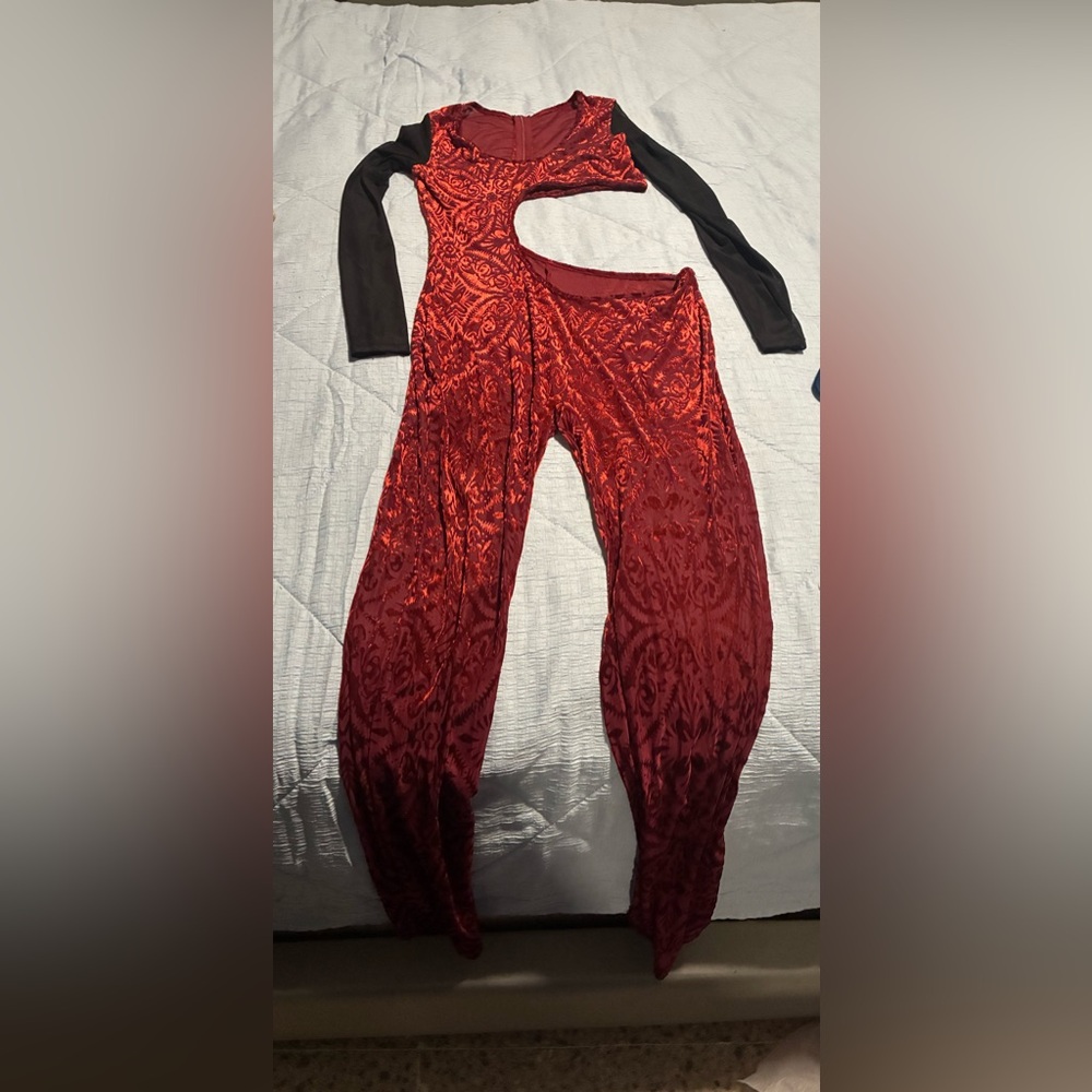 New!! Elegant Red Velvet Women's jumpsuit size small